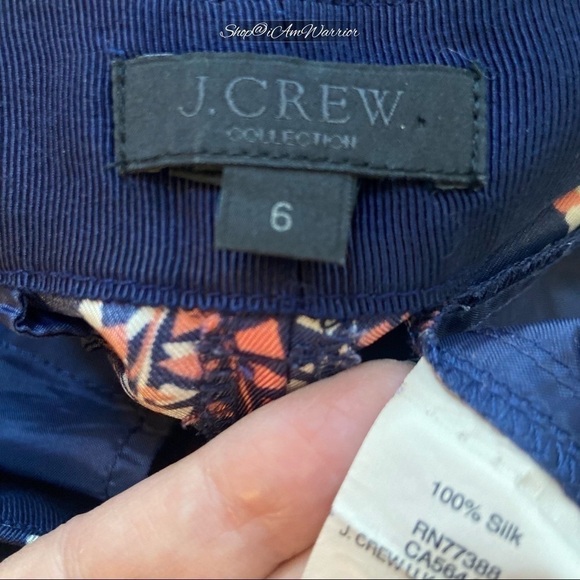 J.Crew Collection silk abstract print tapered high rise pants *shop@iamwarrior - Picture 10 of 11